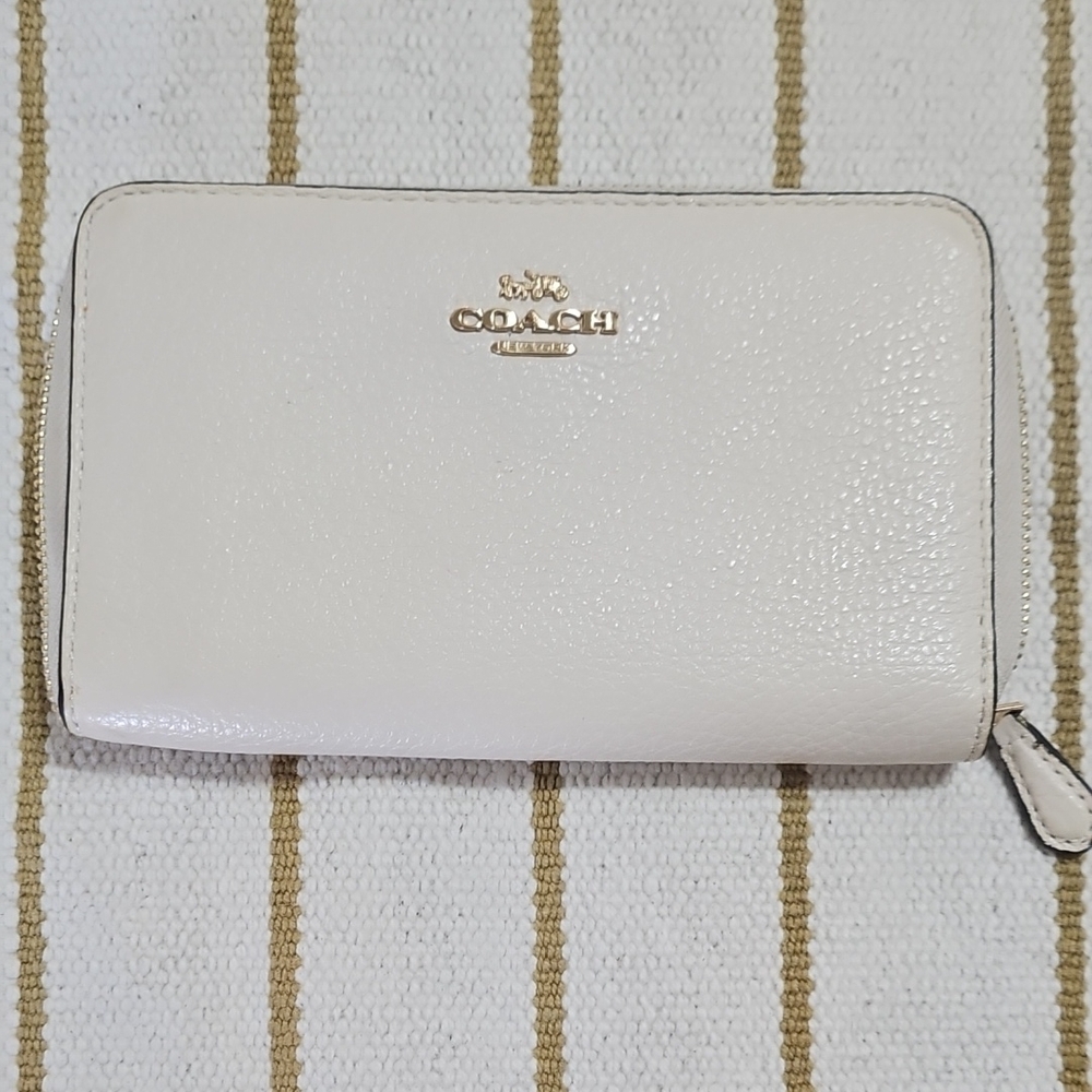 Coach White Leather Wallet